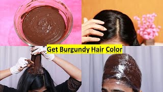 Natural burgundy hair with simple ingredients  100  natural hair dye  mysuperways [upl. by Yelrah]