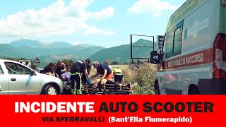 INCIDENTE STRADALE  MAXYSCOOTER CONTRO AUTO  SantElia Fiumerapido [upl. by Eireva412]