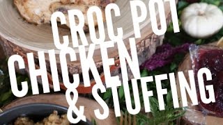 EASY Croc Pot Chicken amp Stuffing Recipe Friendsgiving [upl. by Gerta724]