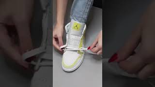 How to lace Nike Air Jordan 1 mid Lacing tutorial [upl. by Yentihw]