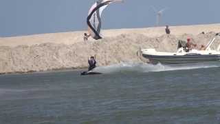 Kitesurfen op IJburg Centrumeiland Amsterdam [upl. by Threlkeld]