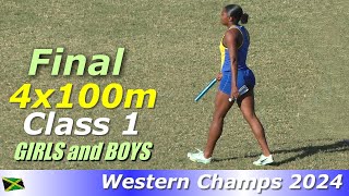 St Elizabeth Technical Sweep  4x100m Final Class 1  Western Champs 2024 [upl. by Wenda746]