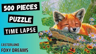 Foxy Dreams 500 Pieces Castorland Puzzle  Time Lapse [upl. by Asetal]