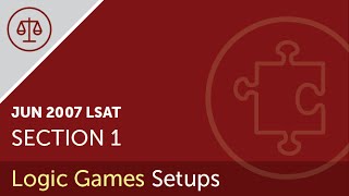 June 2007 LSAT Prep Test Section 1 Logic Games Video Setups  LSATMax® [upl. by Ginzburg]