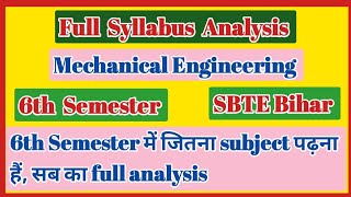 6th semester New syllabus analysis Mechanical Engineering champaranpolytechnicclasse4593 [upl. by Zilevi405]