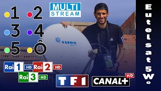 استقبال قمر اوتالسات 5 درجة غرب على طبق 67سم I Eutelsat 5W° MULTISTREAM [upl. by Zetnwahs261]