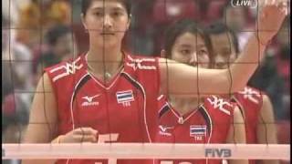 2008 FIVB Womens World Olympic Qualification Tournament  THAxKOR 3SET [upl. by Bernete]