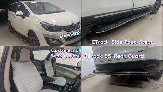 Mahindra Marazzo  CTrack Side Foot Steps amp Rear Guard  Custom Seat Covers  KONARKS 📞9448517921 [upl. by Eilyac]