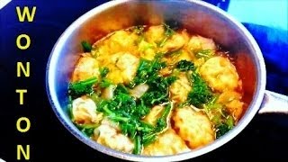 How to Make Wonton Soup  餛飩 Cara Membuat Sup Wonton [upl. by Eirelav]