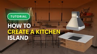 How to create a kitchen island  Tutorial  Planner 5D [upl. by Ahsinyar]