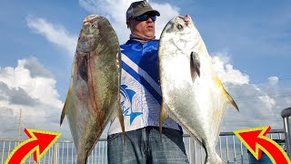 FISHING FOR MONSTER PERMITS AT THE FLORIDA KEYS BRIDGE [upl. by Shawna]