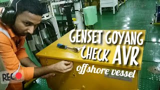 GENSET GOYANG Voltage Generator dikapal Hunting cek saja AVR nya [upl. by Akehsal]