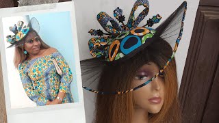 HOW TO MAKE THIS ANKARA SATELLITE FASCINATOR  DIY SATELLITE FASCINATOR [upl. by Auqinehs]