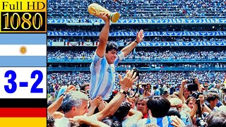 Argentina 32 Germany  1986 World Cup Final  Full highlight 1080p HD  Diego Maradona [upl. by Heid]