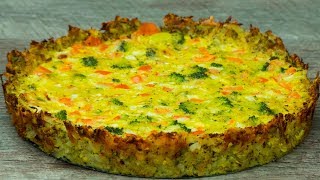 Torta salata di broccoli e formaggio senza farina  SaporitoTV [upl. by Mloc455]