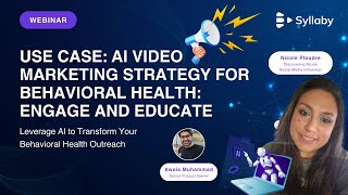 Use Case AI Video Marketing Strategy for Behavioral Health Engage and Educate webinar syllaby [upl. by Hadleigh]