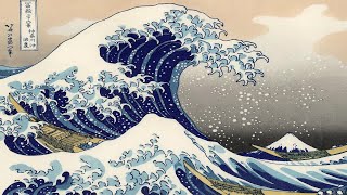 Hokusai “The Great Wave” with motion and sound [upl. by High]