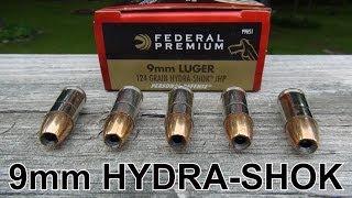 9mm 124 gr Federal HYDRASHOK Ammo Review [upl. by Yrdua]