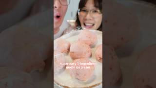 3 ingredients mochi ice cream 🍓 [upl. by Darci737]