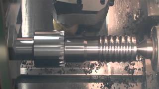 OKUMA 4 axis lathe LB3000EX II C MY Spline Shaft machining [upl. by Hnib]