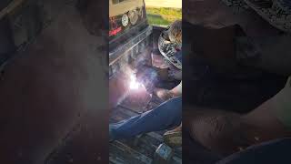 welding with the Lincoln 90i migflux core welder [upl. by Onairam]