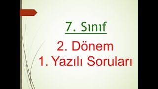 7 Sınıf  2 Dönem 1 Matematik Yazılısına Hazırlık Soruları [upl. by Florin]