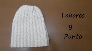 Como tejer un gorro en dos agujas [upl. by Hardner]