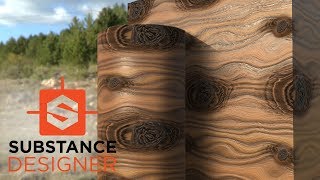 Substance Designer  Procedural Stylized Knotty Wood Texture [upl. by Llennol169]