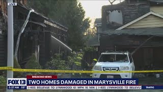 2 homes damaged in Marysville fire  FOX 13 Seattle [upl. by Alak]