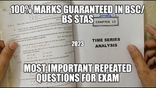 Ch13 Time Series Analysis Full Chapter Most Important Questions For BSBSC Statistics Exam 2023 [upl. by Casie]