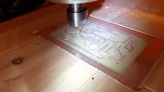 20131018 Producing PCB with CNC machine Raspberry Pi  IRampTemp daughterboard [upl. by Tierney]