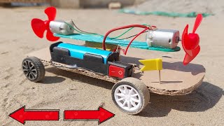 How to make a power full two fan car at home diy air power fan car 🚗 [upl. by Fahy]