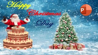 Happy Christmas Day PowerPoint animation tutorial  PowerPoint animation video  Computer Skills 53 [upl. by Rehpitsirhc]