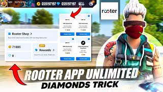 How To Use Rooter App For Free Fire Diamonds  Rooter App Se Diamonds Redeem Kaise Kare  2023Trick [upl. by Damicke]