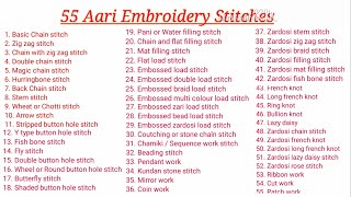 55 Aari Embroidery stitches  A to Z Aari stitches  class 3 [upl. by Avek]