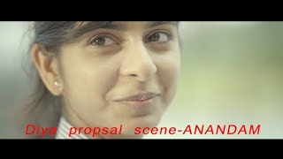 anandam proposal scene  diya proposing akshay  ആനന്ദം  diya proposing to akshay  cute proposal [upl. by Princess]