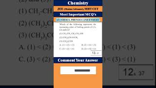 Alcohols Phenols and Ethers NEETCET MCQs │ Chemistry Alcohols Phenols and Ethers │ Practice MCQ [upl. by Cantone]