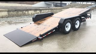 Sure Trac 7x18 Gravity Tilt Lowboy Equipment Trailer 14000 GVW ST8218FWTEB140 [upl. by Jaynell164]