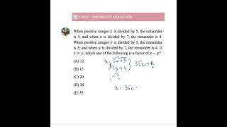 One Minute Challenge  Divisibility and Remainders gmatquant maths gmat gmatprep [upl. by Tera]