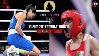 Olympics female boxer BEATEN in 64 seconds against BIOLOGICAL MALE amp QUITS IN TEARS this is insane [upl. by Lavine630]