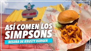 Reseña de Krusty Burger en Universal Studios  La comida de Los Simpsons [upl. by Toile]