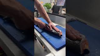 Filleting a whole Salmon WesterRoss at The Fish Shop [upl. by Yekcor]