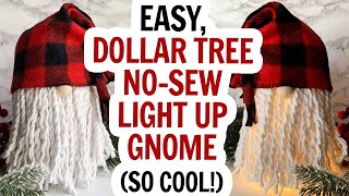 Dollar Tree Gnome  Light Up Gnome  Lighted Gnome DIY  Dollar Store Mop Gnome  Easy Gnomes DIY [upl. by Lauree904]