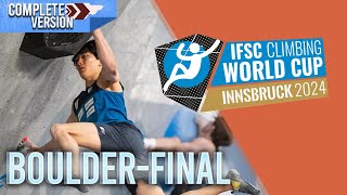 IFSC Innsbruck Bouldering worldcup 2024  Final MEN │Full replay [upl. by Nnairrek625]