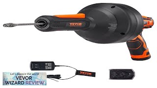 VEVOR 12V Electric Drain Auger 25FT Cordless Plumbing Snake Auto Feed Pipeline Review [upl. by Micheil]