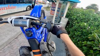 INSANE YZ125 WHEELIE COURSE IN TRAFFIC [upl. by Aihselef]