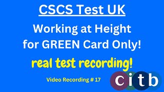 CSCS Card UK CSCS Test 2024 CSCS Test for Green Card constructionsafety 17 working at height [upl. by Urson]