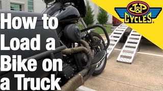 HOW TO LOAD A MOTORCYCLE INTO THE BED OF A TRUCK [upl. by Assirralc480]