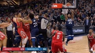 Derrick Rose Shows Off His BUNNIES Chris Paul FIGHT Rockets vs T Wolves [upl. by Mannos]