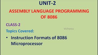 Instruction Formats of 8086 microprocessor  Unit22  MicroprocessorVideoLectures [upl. by Atla]